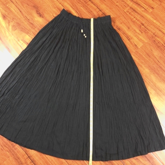 Vintage Access Wrinkled Elastic High Waisted Drawstring Skirt - Picture 8 of 9